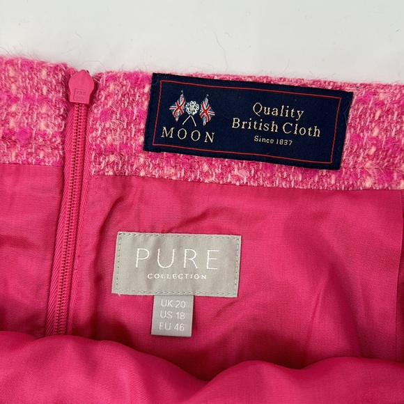 MOON Pure Collection Wool Pencil Skirt Pink size 18 Quality British Cloth - Picture 5 of 6